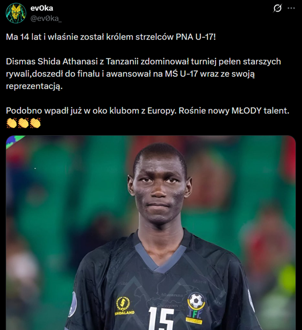Tak wygląda 14-LETNI król strzelców PNA U17 xD